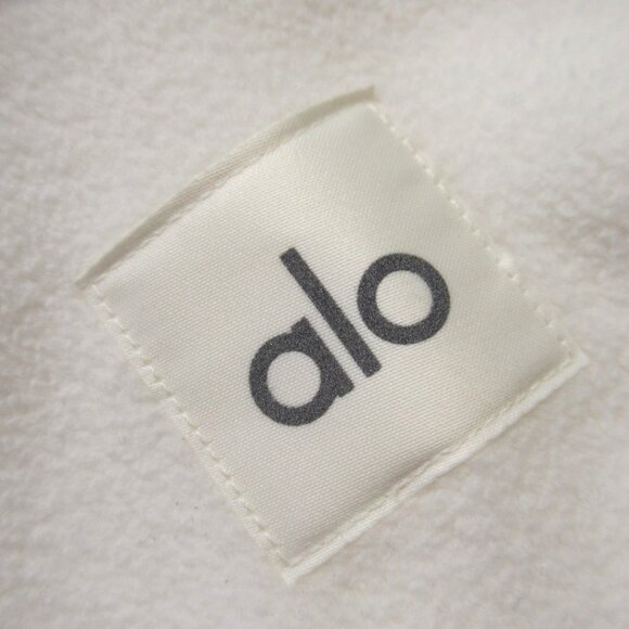 NWT Alo Polar Fleece Hazy Mock Neck Pullover in Ivory Oversized Sweatshirt XS - Picture 4 of 5